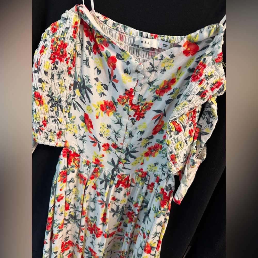Lush/Lulus Strapless Floral Dress in White and Red | NWOT - Picture 4 of 6